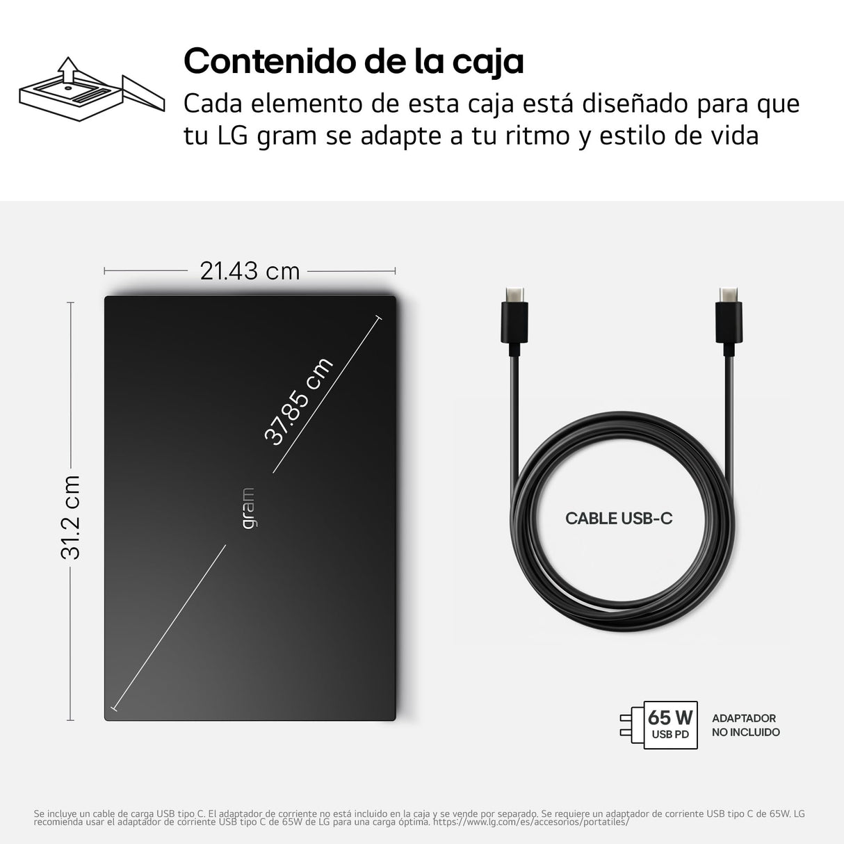 LG gram 14ZD90U-G.AX85BN - Ordenador Portátil Ultraligero de 14" Intel Core Ultra 7 355, 3 GB RAM, 512 GB SSD, Intel Graphics (4Xe), IPS Antirreflejo, 1120g, 36.5 h, FreeOS, Teclado ES, Negro