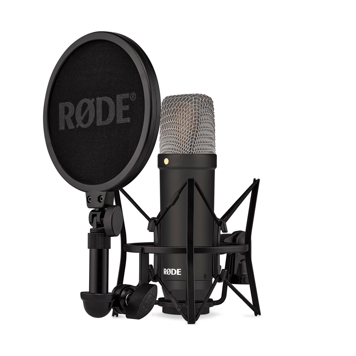 RØDE NT1 Signature Series micrófono de condensador de gran diafragma de la con soporte antivibraciones, filtro antipop y cable XLR para producción musical, grabación de voz, streaming y podcasting