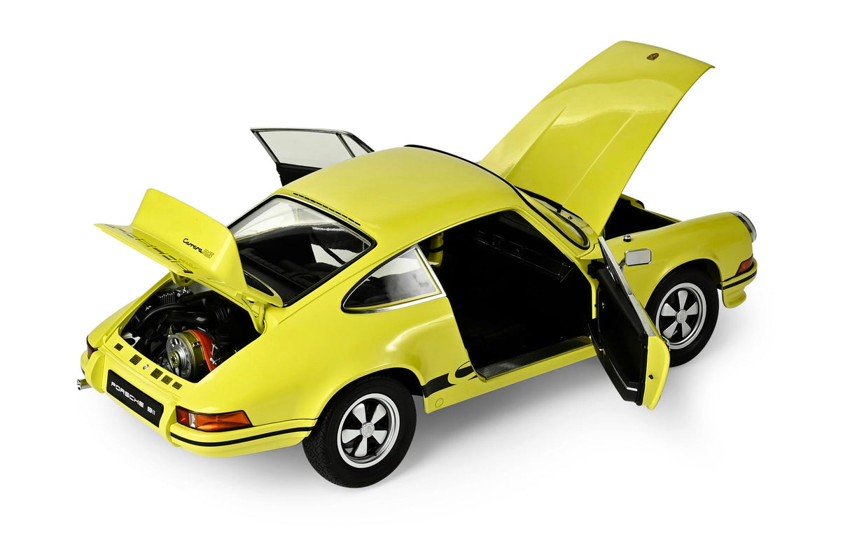 IXO Colecciones 1:8 IXO Porsche 911 RS 2.7 Amarillo/Negro - modelismo, maquetas, Kit de construcción, Kit de maquetas, 713 Piezas, Kit de construcción de Coches