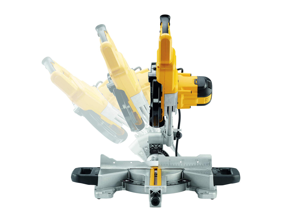 DeWALT DWS774-QS Ingletadora Telescópica 1400 W, Plata/ Amarillo/ Negro