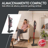 Hoover HF500 Plus Home HF522STH Aspiradora Escoba sin Cable, Accesorio 2 en 1, 45 min, Carga ultrarápida 2.5h, 15500 Pa, Dual led localizador de Polvo, Color Rojo