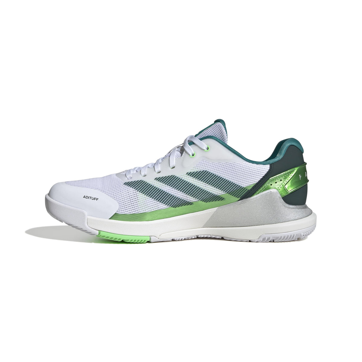 adidas Hombre Crazyquick Lightstrike Padel Shoes, Cloud White/Aurora Ivy/Lime Burst, 43 1/3 EU