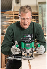 HiKOKI Akku-Oberfräse M3612DA (36V, Spannzange Ø 8/12 mm, 50 mm Hubhöhe, Brushless, Soft-touch, LED, verstellbare Handgriffe, Transportkoffer, Zubehör, inkl. 2x 2.5 Ah Akku und Ladegerät)