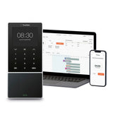 Terminal de fichaje basado en la nube TimeMoto TM-818 SC, se empareja con tarjetas de acceso inteligentes sin contacto, lector de tarjetas RFID/llavero RFID, PIN, hasta 2.000 usuarios, wifi