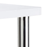 Relaxdays Mueble para TV con Ruedas, Madera-Acero Inoxidable, Blanco, 41.5 x 80 x 40 cm