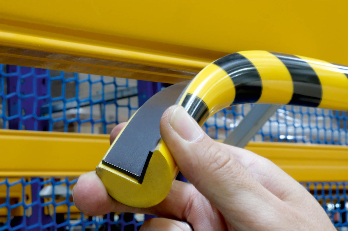 Durable Perfil protector de esquina C25R magnético, 1 m, paquete de 5 unidades, color amarillo/negro, 1110130