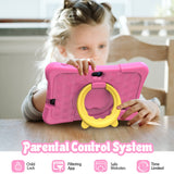 PRITOM Kids Tablet 7 Pulgadas, Android 11, 2GB RAM 32GB ROM, BT, WiFi, cámara Dual, Educativo, Control Parental, Software para niños con Estuche para Tableta para niños, Tipo C, Rosa