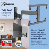Vogel's TVM 3465 OLED Soporte TV Giratorio para televisores de Entre 32 a 65 Pulgadas, Máx 25 kg, Gira hasta 180º, Inclinable hasta 20º, Soporte para TV máx. VESA 400x400, Ideal para OLED