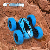 FunsLane RC Stunt Car con Control Remoto, 2.4 GHz RC Racing Trucks Off Road, 4WD Doble Cara 360 ° Giros y Volteretas RC Crawler Juguetes al Aire Libre para niños, Azul