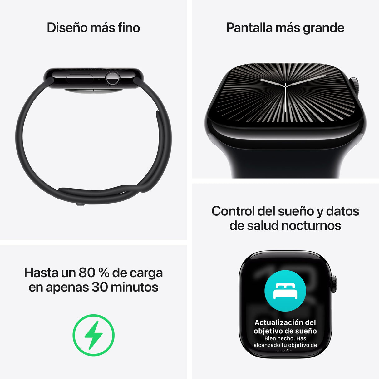Apple Watch Series 10 GPS + Cellular Smartwatch con Caja de Aluminio Oro Rosa de 42 mm y Correa Loop Deportiva Ciruela - Talla única. Monitor de entreno, App ECG y Neutro en Carbono