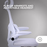 Mars Gaming MGC-ERGOPRO, Silla Ergonómica Profesional, Soporte Lumbar Activo, Malla Transpirable, Altura Ajustable 120-130cm, Reposabrazos Abatibles, Reposacabezas Regulable, Silla de Oficina, Blanco