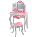 Mesa de Tocador Rosa de Madera con Espejo y Taburete de Teamson Kids TD-11670F