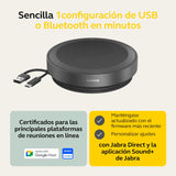 Jabra Speak2 75 Altavoz inalámbrico Bluetooth para el Trabajo, 4 micrófonos con cancelación de Ruido, Altavoces de 65 mm - Nueva función de conexión -USB-A y USB-C, Zoom y Google Meet, Gris Oscuro