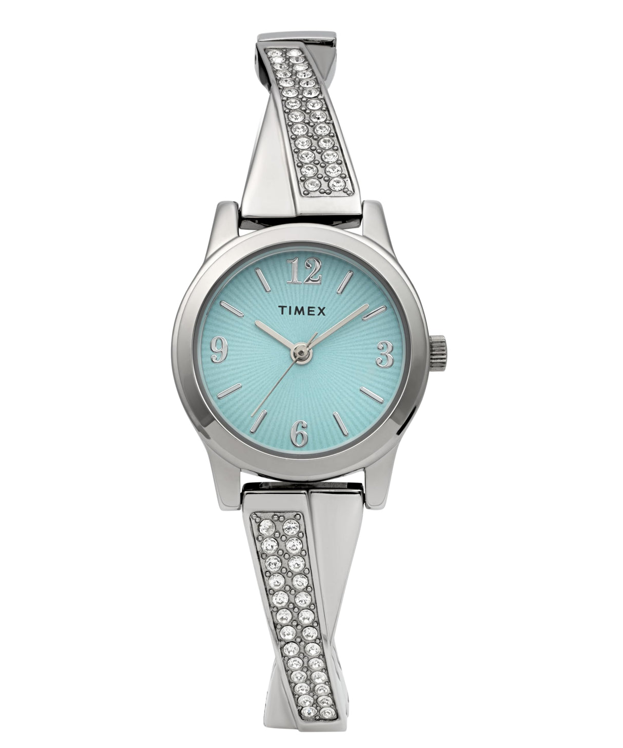 Timex Main Street TW2Y39400 - Reloj de Mujer 25 mm, Brazalete Extensible de Acero Inoxidable en Tono Plateado, Esfera Azul y Caja en Tono Plateado