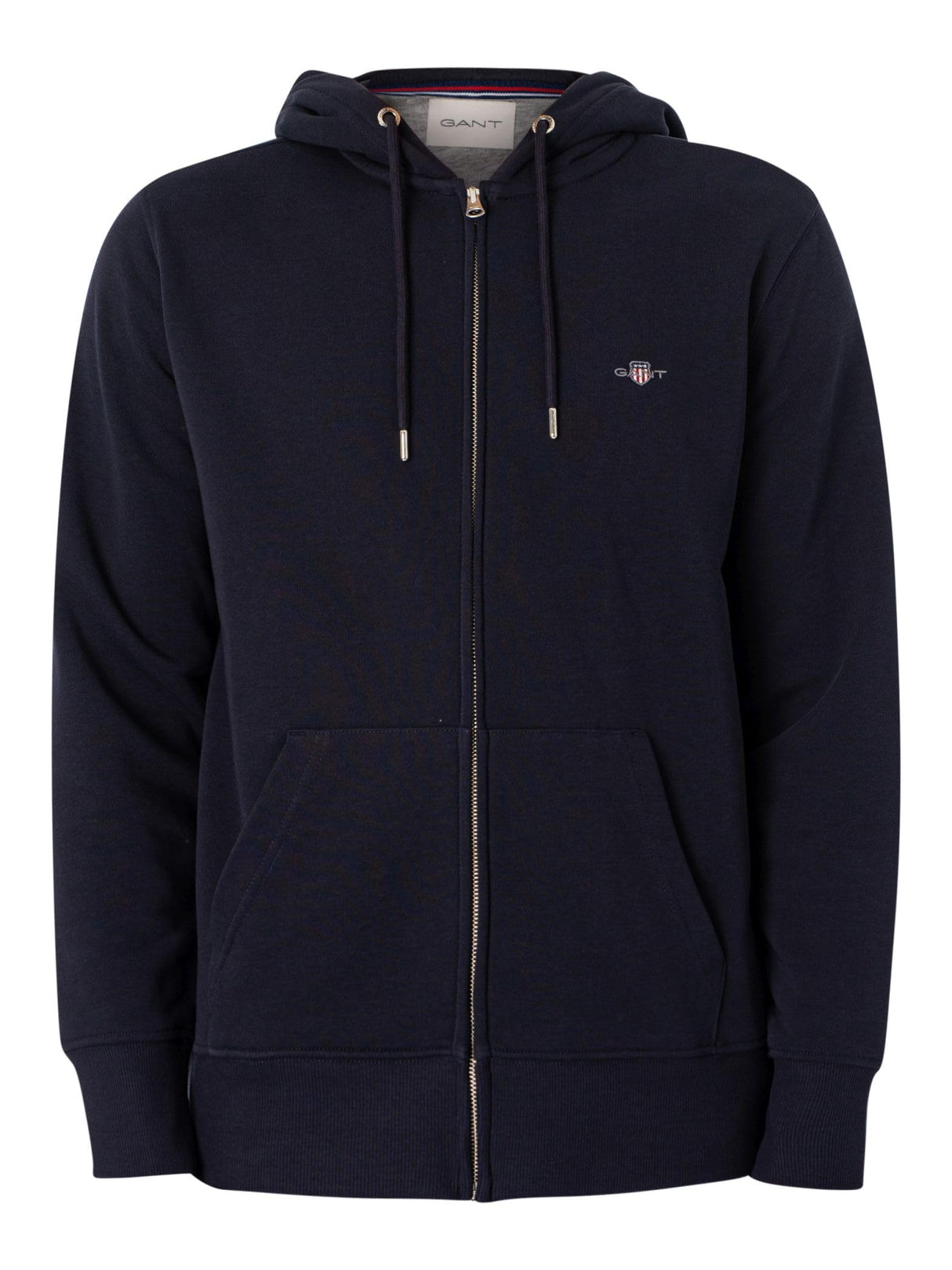 GANT Hombre Sudadera con Capucha Y Cremallera con Escudo Regular, Evening Blue, M