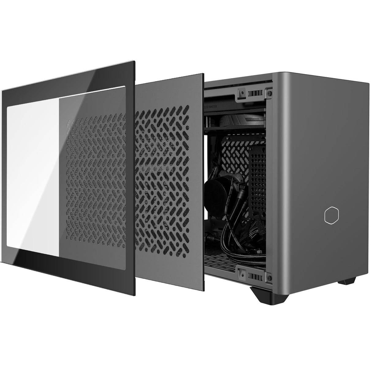 Cooler Master NR200P MAX V2 Caja PC Mini-ITX SFF - Refrigeración AIO 280mm, PSU 850W SFX Gold ATX3.0, Diseño Mejorado, Admite GPU Grandes, Cable Riser PCIe4.0, Puerto USB3.2 Gen2x2 Tipo-C - Enchufe UE