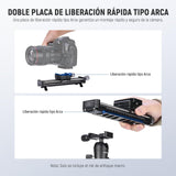 NEEWER Riel de Enfoque Macro de 140 mm, Deslizador de riel Macro con rotación de 360°, Bloqueo de 4 direcciones, Patas retráctiles, Placa QR Tipo Acra, Tornillo de 1/4 y 3/8 Pulgadas para fotografía