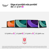 LG gram Pro 16Z90TR-E.AD88B Portátil 16", Windows 11, Intel Core Ultra7 255H, 32GB RAM, 1TB SSD, NVIDIA RTX5050, Pantalla IPS, (2560x1600), 1.360 g, 27 Horas, Negro