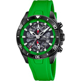 Lotus Reloj Hombre 18945/4 Vortex Caja de Acero Inoxidable 316l Negro Correa de Caucho Verde