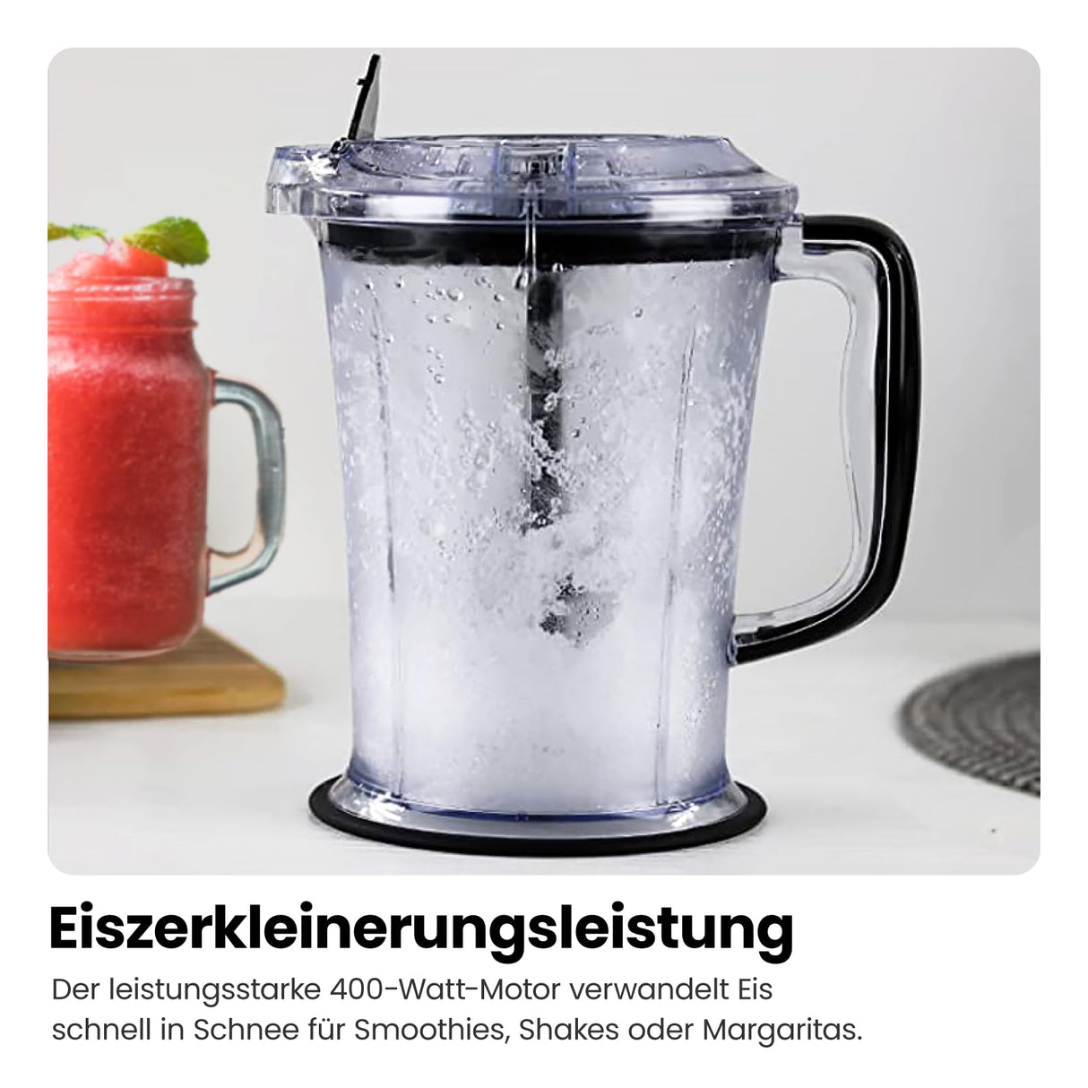 CHEFMAN 2-in-1 Food Processor and Portable Blender with 400W Motor, 2-Tiered Blade System, Ice Crusher - Ideal for Smoothies, Purees, Chopped Vegetables and More - Large and Small Jars, Pulse Function