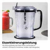 CHEFMAN 2-in-1 Food Processor and Portable Blender with 400W Motor, 2-Tiered Blade System, Ice Crusher - Ideal for Smoothies, Purees, Chopped Vegetables and More - Large and Small Jars, Pulse Function