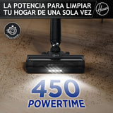 Hoover HF1 Plus Aspiradora sin Cable con Modo Turbo, Boquilla Multifuncional y Cepillo Antienredos, 45 min de Autonomía, Park&Go, Luces LED, Herramienta para Mascotas HF1P10P