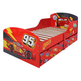 Disney Lightning McQueen Toddler Cama con almacenaje, Engineered Wood, Red, Small