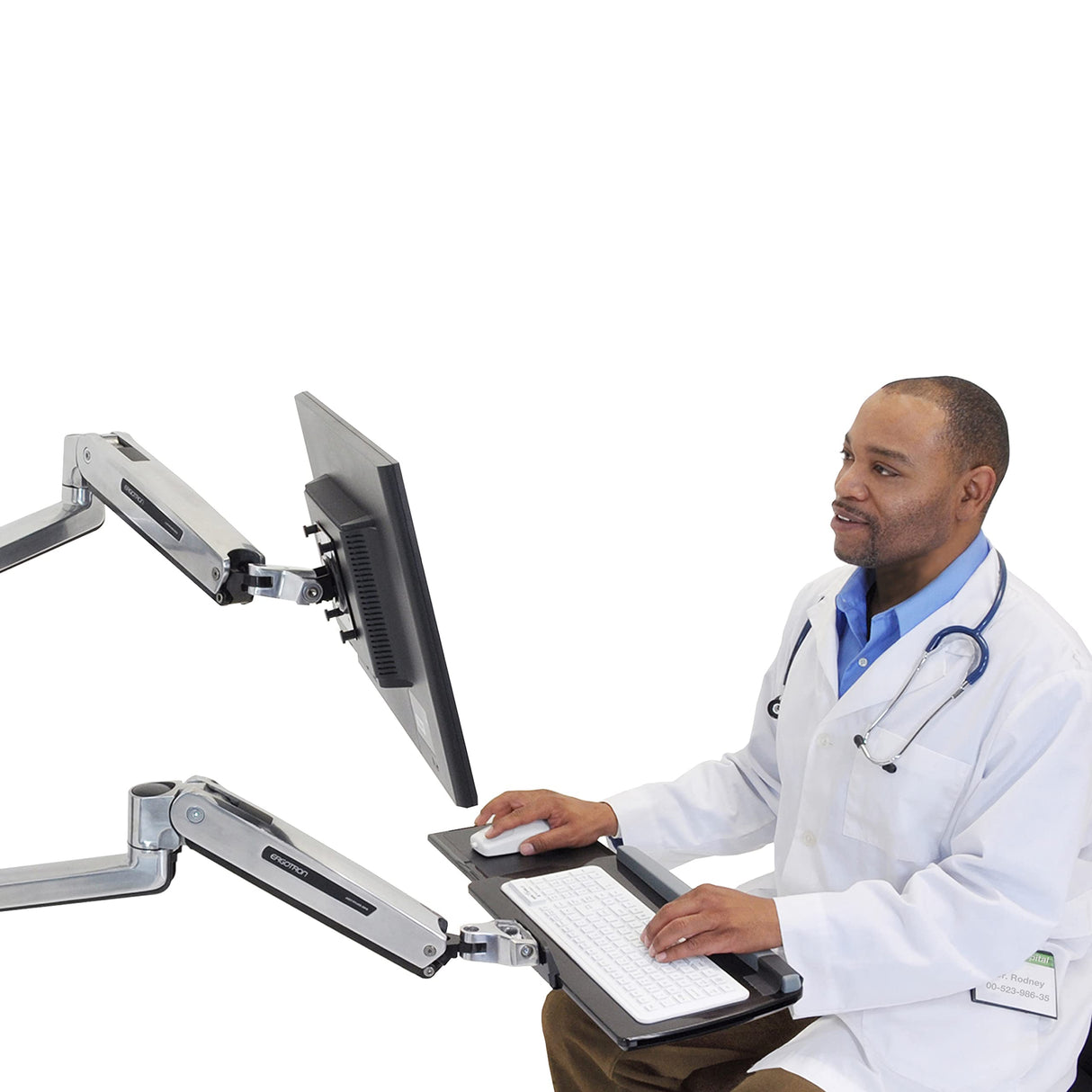 Ergotron LX Sit-Stand Wall Mount Keyboard Arm - Wall Mount for Keyboard/Mouse - Aluminium - Polished Aluminium - Wall-mountable - for P/N: 45-353-026