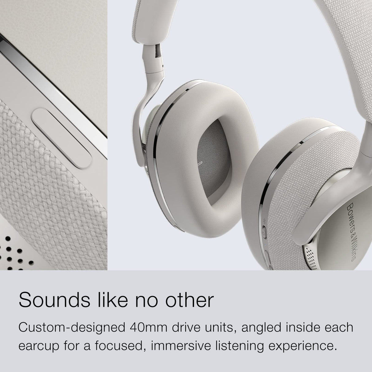 Bowers & Wilkins Px7 S2 - Auriculares Inalámbricos con Cancelación de Ruido con Bluetooth 5.0 Y Carga Rápida, 30 Horas de Reproducción Y Micrófono Integrado, Color Gris