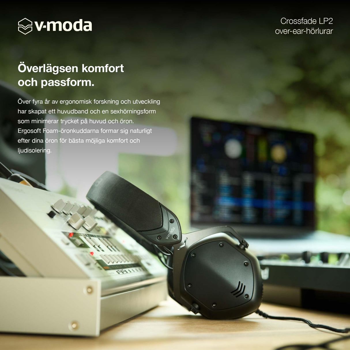 V-Moda Crossfade LP2 | Auriculares circumaurales metálicos con Aislamiento de Ruido | Dos transductores de Doble diafragma de 50 mm | Funda de exoesqueleto | Matte Black