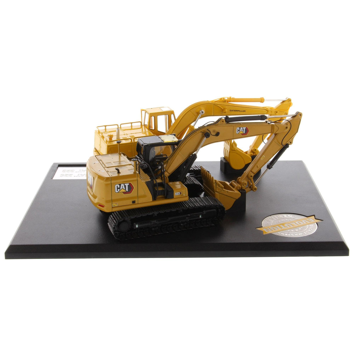Caterpillar Diecast Masters 85715-Excavadora Evolution Set con Libro 225 y Cat 323, Escala, Aprox. 6,3 x 8,0 x 16,3 cm, a Partir de 14 años, Yellow, Scale 1:50