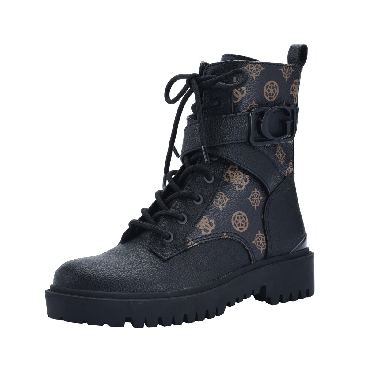 GUESS Women's Orana Combat Boot, negro marrón, 39 EU