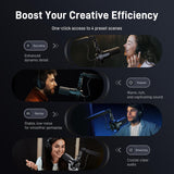 MAONO Micrófono PD300X para Podcast, Micro Profesional XLR/USB, Hi-FI 192 kHz/24 bits, reducción de Ruido, Software Link, para podcasting y grabaciones de Voz en Estudio