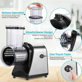 COOCHEER - Cortador eléctrico de verduras (250 W, calibre grande, mejorado, de acero inoxidable, con 5 cuchillas para varios vegetales