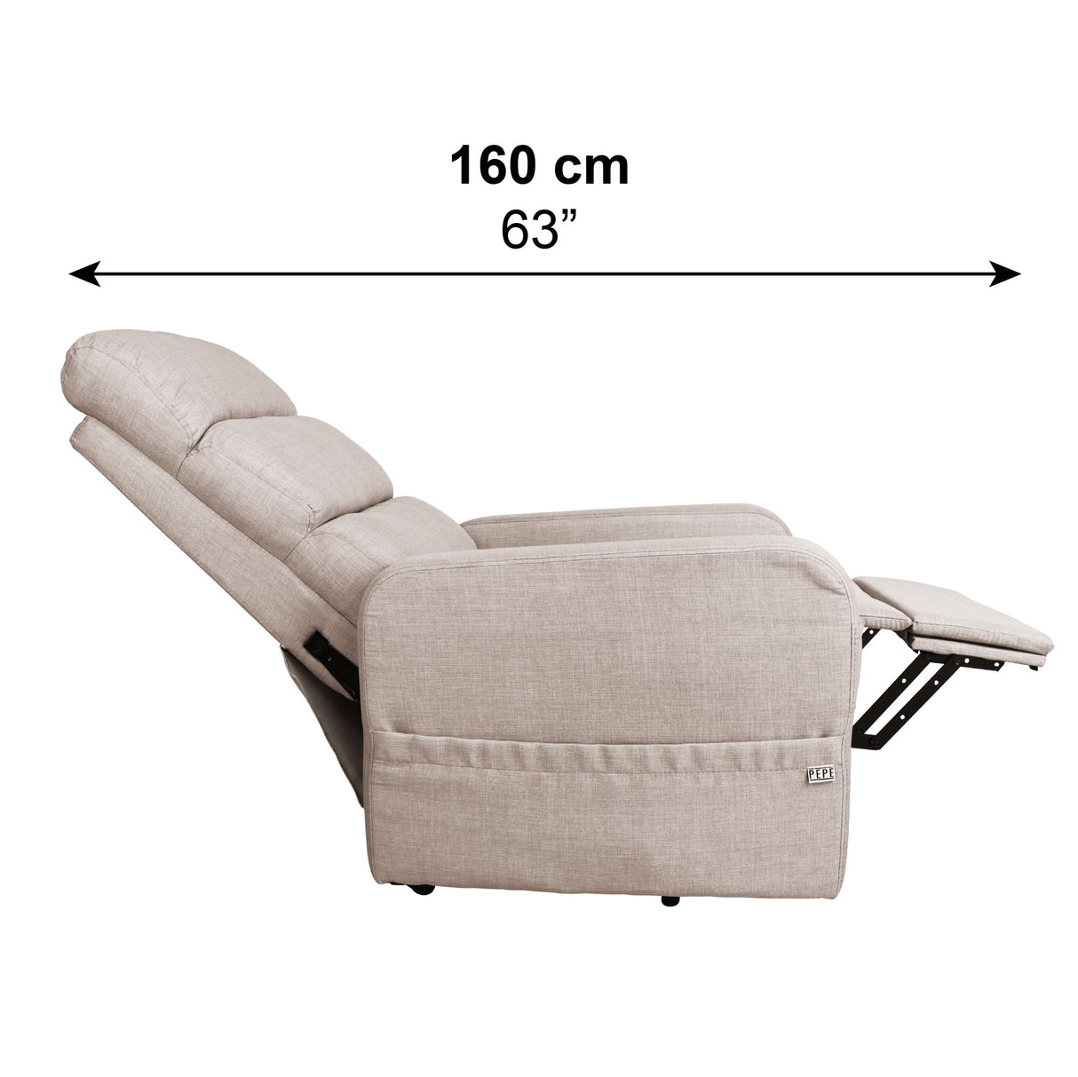 PEPE Mobility Sillon Relax Reclinable Electrico (Tela Lino) Levanta Personas con Mando, Butaca Confort Gente Mayor Beige