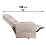 PEPE Mobility Sillon Relax Reclinable Electrico (Tela Lino) Levanta Personas con Mando, Butaca Confort Gente Mayor Beige