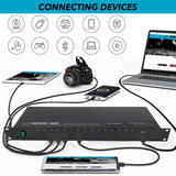 INFITRONIC - IN19PLG003-19 Pulgadas USB-C 3.0 Hub16 Puertos con estación de Carga y sincronización (Montaje en Rack de 1 UE)