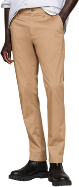 Tommy Hilfiger Pantalones Chino Hombre Bleecker Printed Structure Slim Fit, Beige (Safari Canvas), 34W/32L