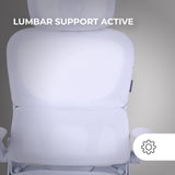 Mars Gaming MGC-ERGOPRO, Silla Ergonómica Profesional, Soporte Lumbar Activo, Malla Transpirable, Altura Ajustable 120-130cm, Reposabrazos Abatibles, Reposacabezas Regulable, Silla de Oficina, Blanco
