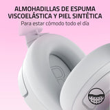 Razer Kraken Kitty V3 Pro - Auriculares inalámbricos RGB Kitty para Juegos - Orejas de Gato reactivas para Streaming - Diafragma 40mm - Hyperspeed Wireless y Bluetooth - THX Spatial Audio | Blanco