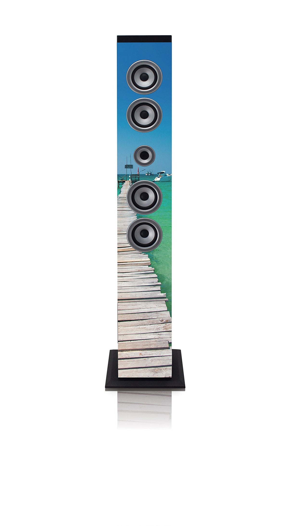 Lenco IBT-6 Altavoz de Torre Bluetooth, Portatil, Potente, 40W, USB, SD, Radio FM, Mando a Distancia