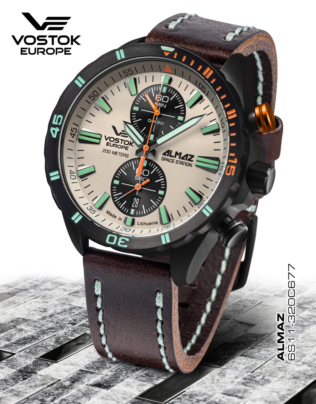 Vostok Europe Reloj Cronógrafo para Hombres de Cuarzo japonés 6S11-320C677