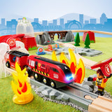BRIO World – Set de Bomberos Smart Tech Sound 36004 | Set ferroviario a Pilas de 41 Piezas para niños a Partir de 3 años