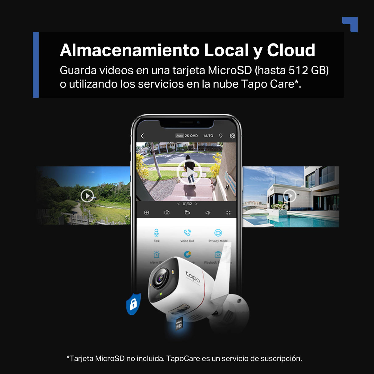 Tapo C325WB – Colorpro, 2K QHD, visión Nocturna con Colores Vivos, Resistente a la Intemperie, Audio bidireccional, detección de Movimiento, Compatible con Tarjeta SD de hasta 512GB, Control Remoto
