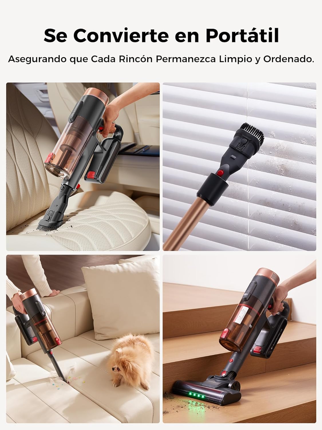 Proscenic P11 Ultra Aspiradora sin Cable 50KPa/500W/50Min, Aspiradora Escoba Vertical Potente con Luz Verde, Cepillo Antienredos y Pantalla LED para Alfombras/Suelos/Pelo de Mascotas