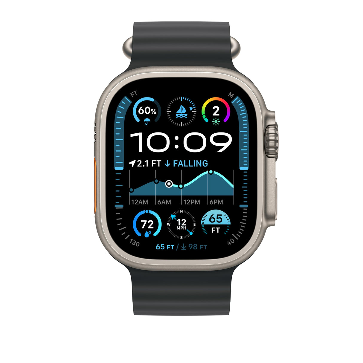 Apple Watch Band - Correa Ocean - 49 mm - Negro - Extragrande