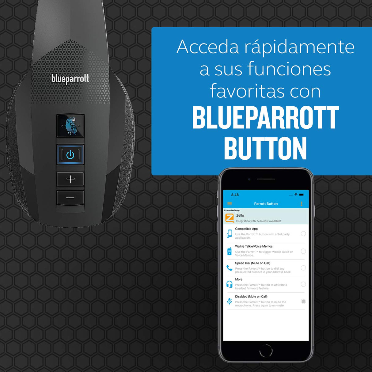 Jabra BlueParrott Nuevo B450-XT – Auricular Bluetooth Monoaural Over-Ear – Cancelación de Ruido al 96% – Control de Voz para Viajes en Carretera y Entornos de Alto Ruido – Negro