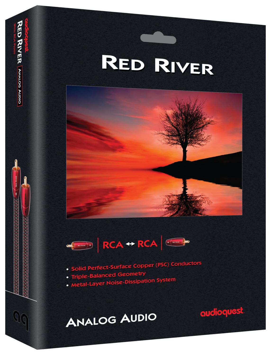 AudioQuest 0.5m Red River RCA cable de audio 0,5 m Negro - Cables de audio (RCA, RCA, 0,5 m, Negro)