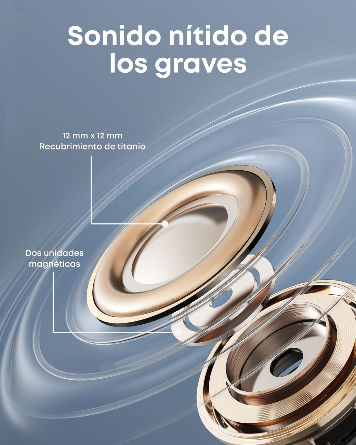 Soundcore AeroClip de Anker, Auriculares Open-Ear, Comodidad de adaptación, Llamadas nítidas con 4 micrófonos con IA, Ajuste Estable, Altavoces de 12 mm para un Sonido Claro, Forma de Anilla Abierta