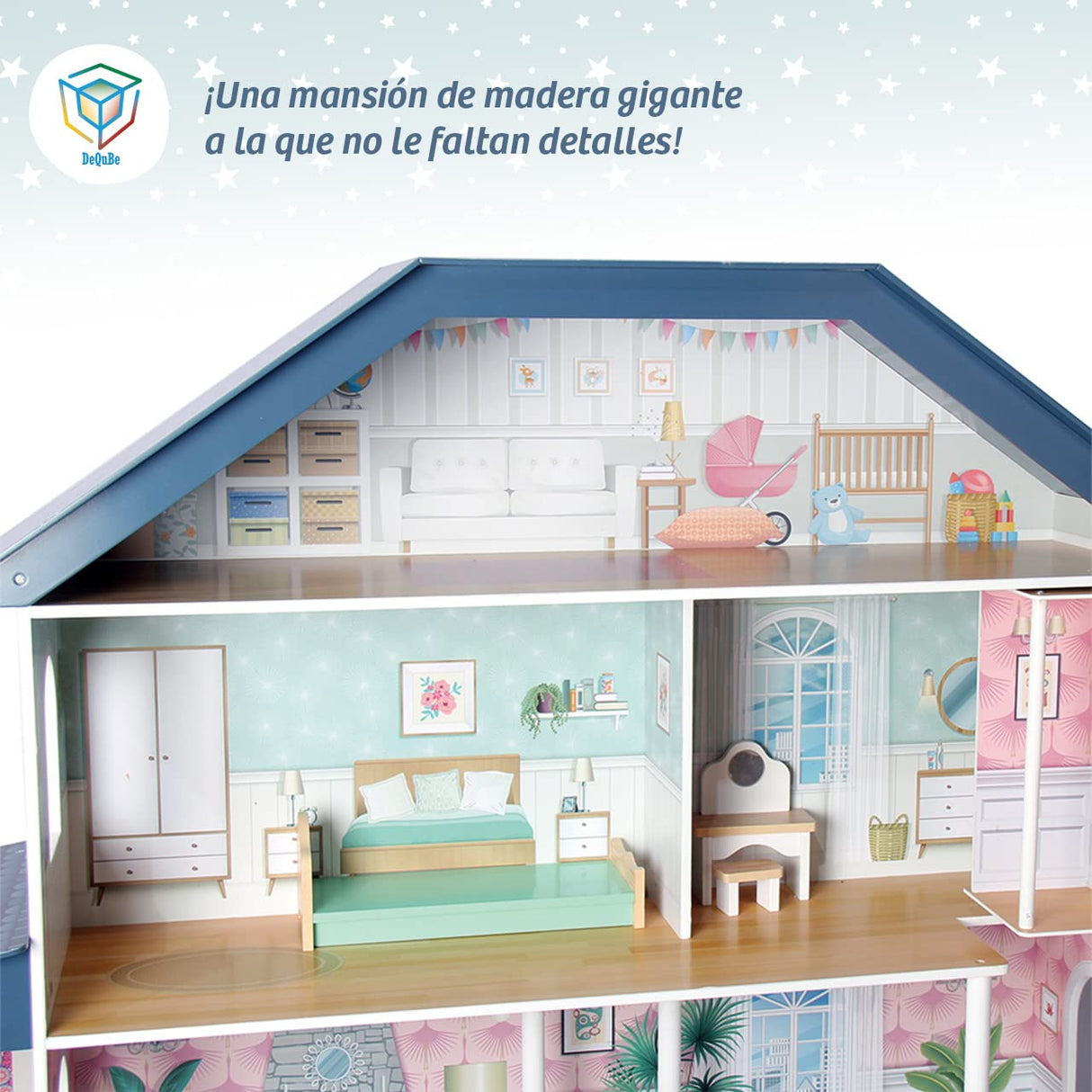 Casa De Madera De MuñEcas 4 Pisos Premium 913D00016 Deqube